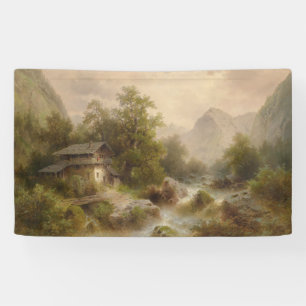 Mühle auf einem Bergbach (von Albert Rieger) Banner