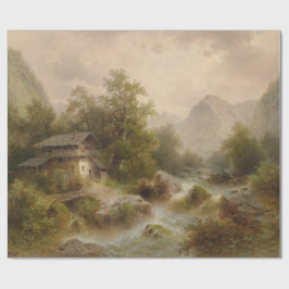 Mühle auf einem Bergbach (von Albert Rieger) Geschenkpapier
