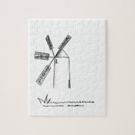 Mühle auf weißem Untergrund