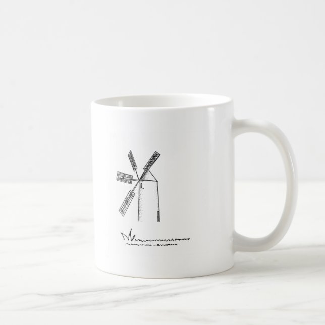 Mühle auf weißem Untergrund Kaffeetasse (Rechts)