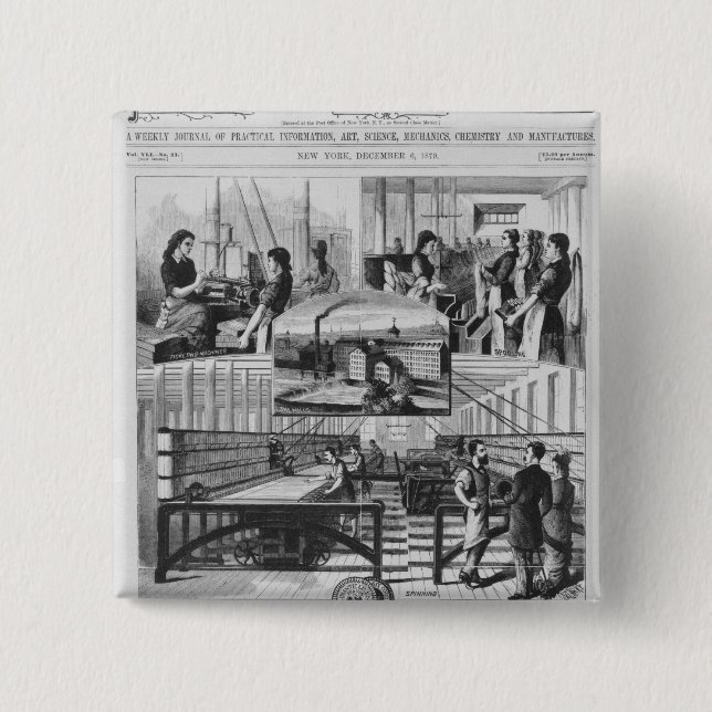 Mühlen der Willimantic Leinenfirma Button (Vorderseite)