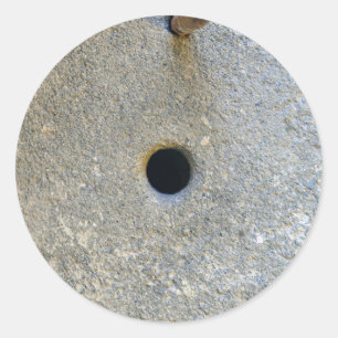 Mühlstein Mehl Weizen Getreidebrot Gräser Runder Aufkleber