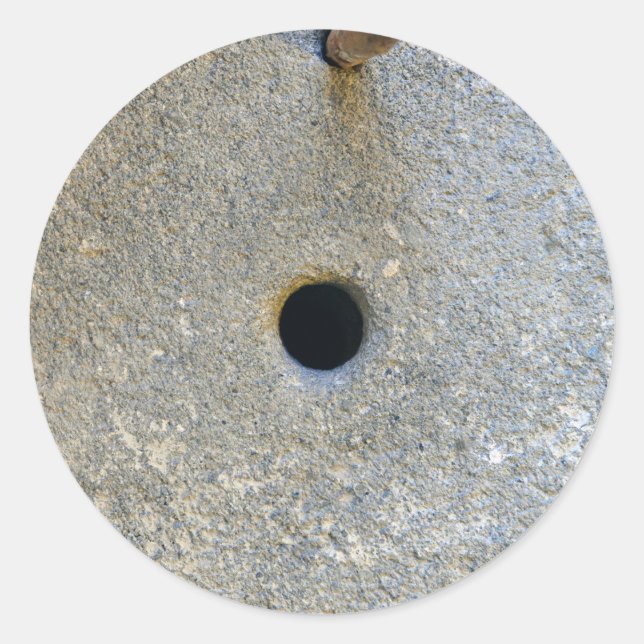 Mühlstein Mehl Weizen Getreidebrot Gräser Runder Aufkleber (Vorderseite)