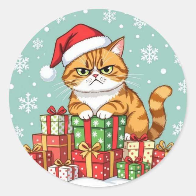 Mühsames Weihnachten Runder Aufkleber (Vorderseite)