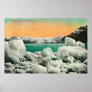 Muir Glacier und Icebergs in Alaska #1 Staat Poster
