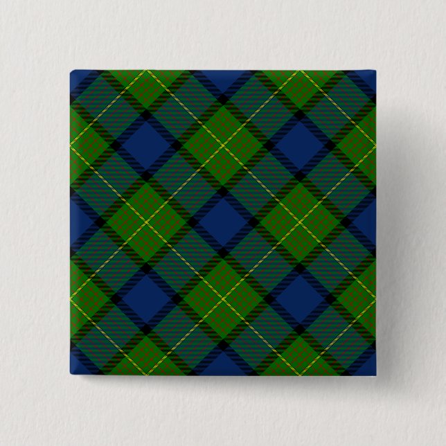 Muir Moore tartan blau kariert Button (Vorderseite)