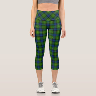 Muir Moore tartan blau kariert Capri Leggings