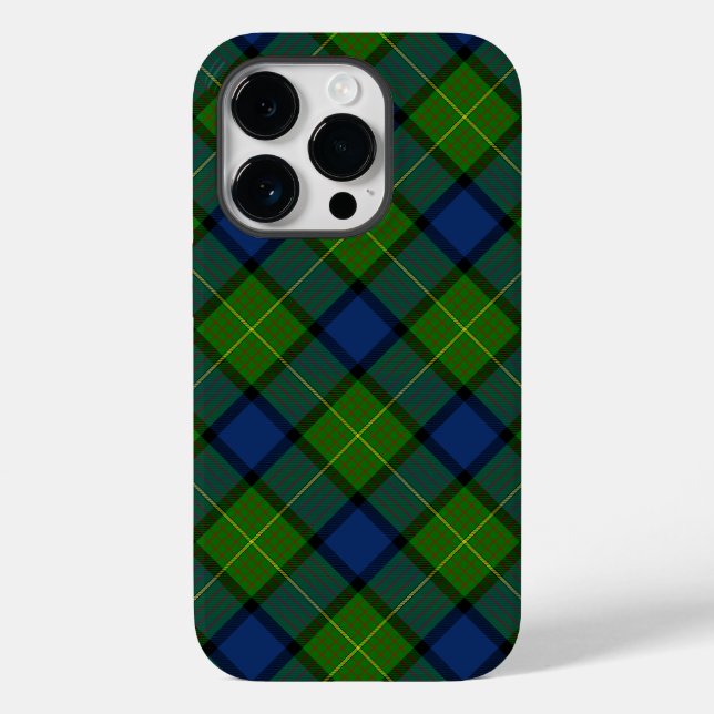 Muir Moore tartan blau kariert Case-Mate iPhone 14 Pro Hülle (Rückseite)