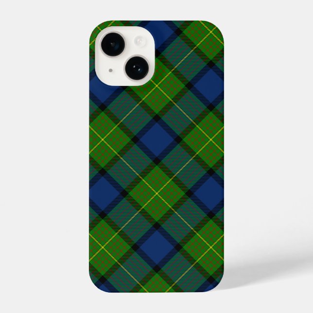 Muir Moore tartan blau kariert iPhone 14 Hülle (Rückseite)