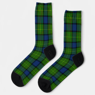Muir Moore tartan blau kariert Socken