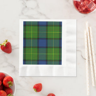 Muir Moore Tartan grün blau kariert Serviette