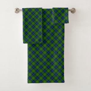 Muir Moore Tartan Grün Blau Karo Badhandtuch Set