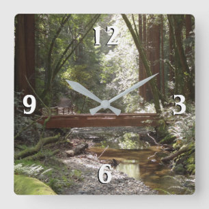 Muir Woods Brücke II Quadratische Wanduhr