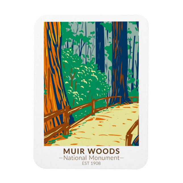 Muir Woods National Monument California Vintag Magnet (Vertikal)