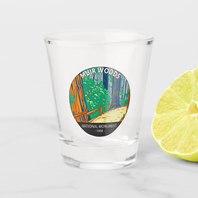 Muir Woods National Monument California Vintag Schnapsglas (Vorderseite)