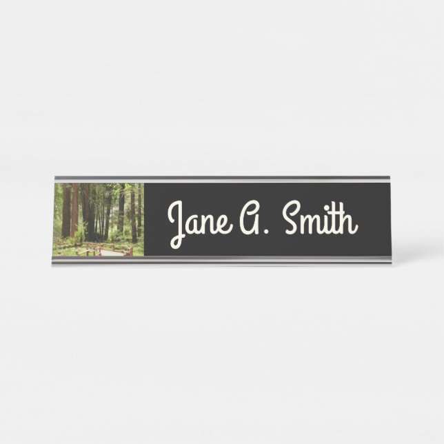 Muir Woods Path I Naturefotografie Schreibtischnamensplakette (Vorderseite )