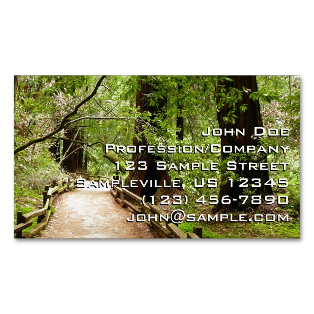 Muir Woods Path II Naturfotografie Magnetische Visitenkarte (Vorderseite)