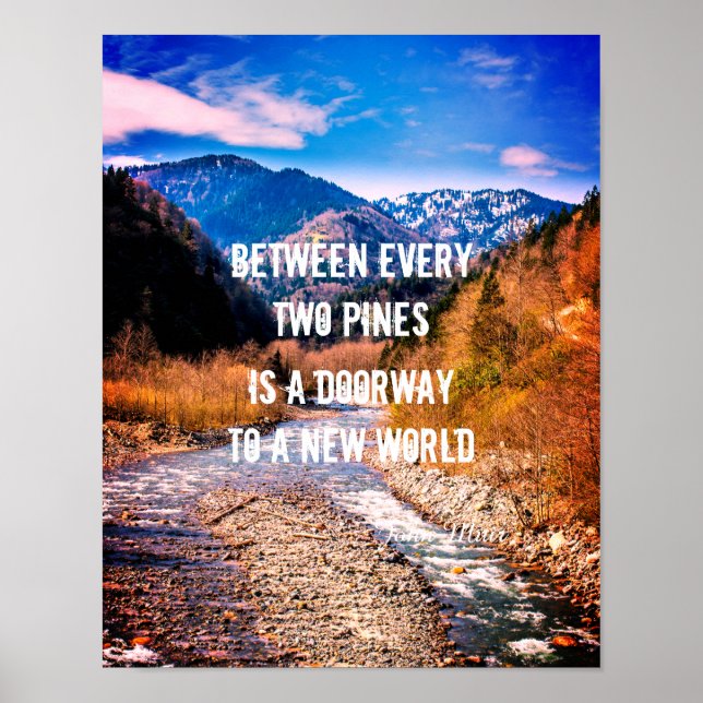 Muir zitieren Natur Kunst Zitat Poster Berge (Vorne)