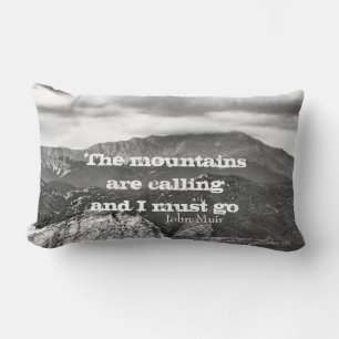 Muir zitierter Kissenwurf Berglandschaft Kunst Lendenkissen