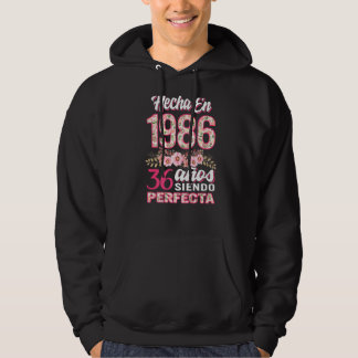 Mujer 36 Cumpleaños Regalo Hecha en 1986 Floral 36 Hoodie