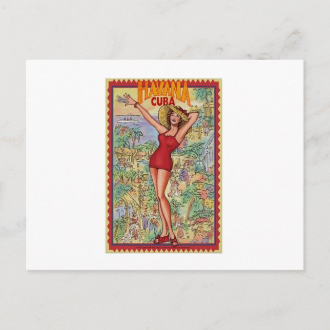 Mujer Havana: Vintag Cubano La Habana Postkarte (Vorderseite)