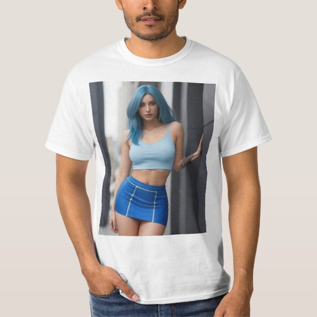 Mujer modelo posando T-Shirt (Vorderseite)