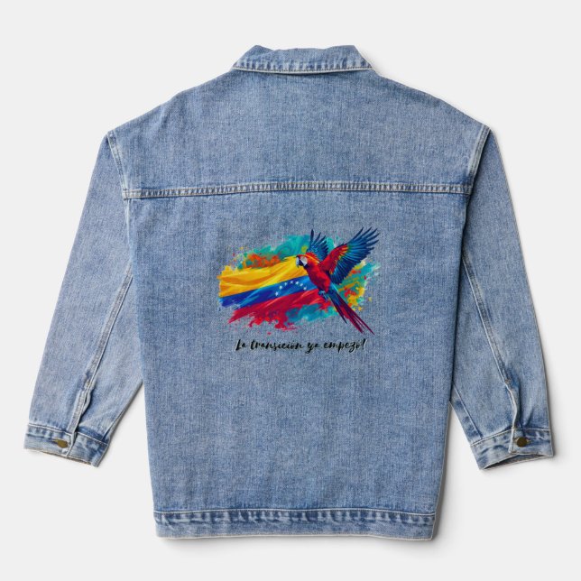 mujer Venezuela libre – Orgullo venezolano 🇻🇪 Jeansjacke (Rückseite)