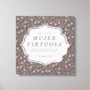 Mujer Virtuosa - Proverbios 31:10 - Canva 16" x Leinwanddruck