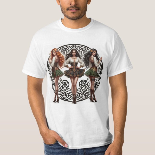 Mujer y nudo celta T-Shirt (Vorderseite)
