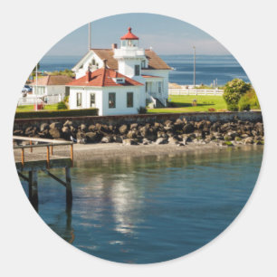 Mukilteo-Leuchtturm, Mukilteo, Washington, USA Runder Aufkleber