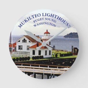 Mukilteo Leuchtturm, Washington-Uhr Runde Wanduhr