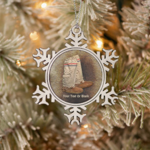 Muklugen auf Karibik-Fur Schneeflocken Zinn-Ornament