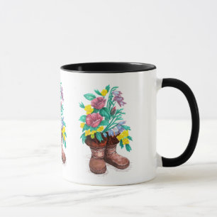 Mukluk Flower Boots Coffee Cup Mug