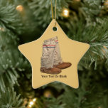 Mukluks Keramikornament<br><div class="desc">Mein Lieblingspärchen überlagerte sich auf einem Buckskin-Hintergrund. Fügen Sie Ihren eigenen Text hinzu. Weit besser als normale Winterstiefel,  ein gutes Paar Mukluks und dicke Socken,  werden die Füße schön und toasty behalten,  egal wie kalt es auch sein mag. Sie behielt meine Füße auch bei Temperaturen unter -60 Fahrenheit warm.</div>