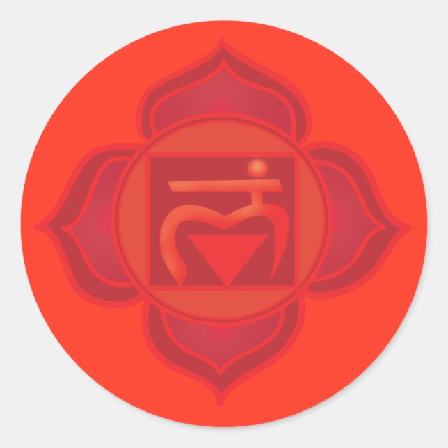 Muladhara chakra Klassischer Rundsticker, glänzend Runder Aufkleber (Vorderseite)