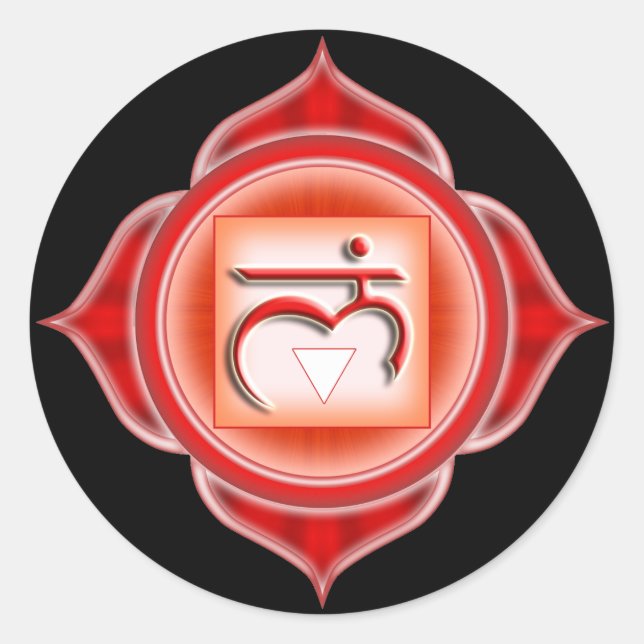 Muladhara oder Root der 1. Chakra Runder Aufkleber (Vorderseite)