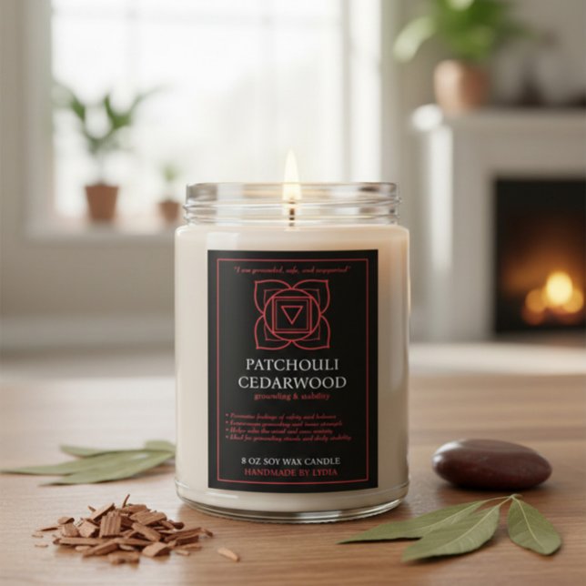 Muladhara Root Chakra Custom Candle Label  Lebensmitteletikett (Von Creator hochgeladen)