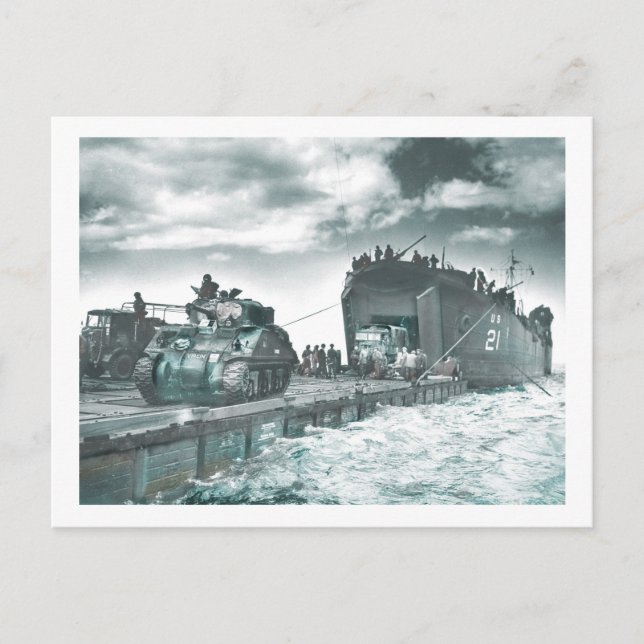 Mulberry Deep Water Harbor D-Day Postkarte (Vorderseite)