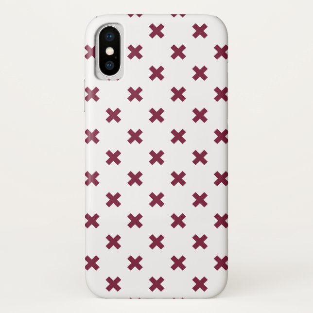 Mulberry-Kreuzstiche auf weiß Case-Mate iPhone Hülle (Rückseite)