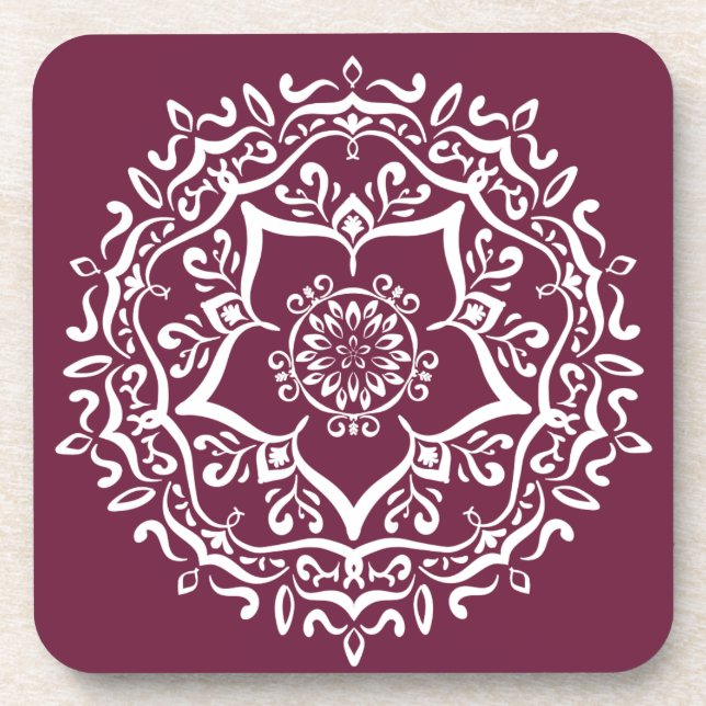 Mulberry Mandala Untersetzer (Vorderseite)