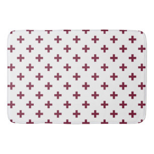 Mulberry-Polka-Kreuze auf weiß Badematte