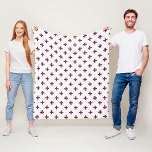 Mulberry-Polka-Kreuze auf weiß Fleecedecke