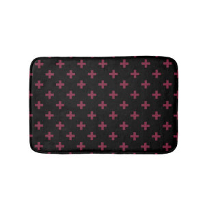 Mulberry-Polka kreuzt schwarz Badematte
