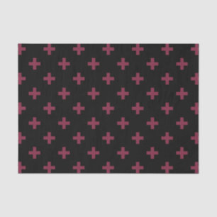 Mulberry-Polka kreuzt schwarz Seidenpapier