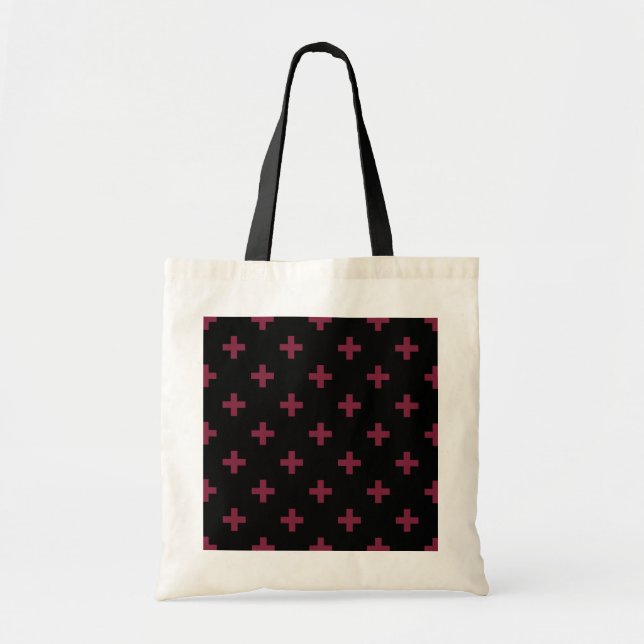 Mulberry-Polka kreuzt schwarz Tragetasche (Vorne)