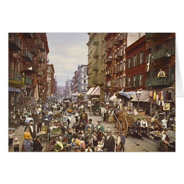 Mulberry Street Market New York City 1900 (Vorderseite (Horizontal))