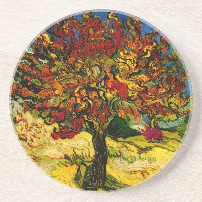 Mulberry Tree Van Gogh Fine Art Sandstein Untersetzer (Vorne)