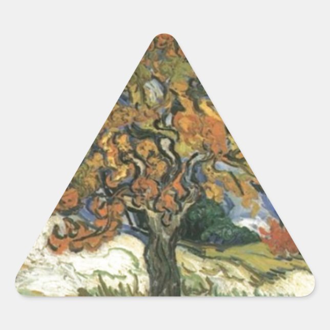 Mulberry Tree von van Gogh Dreieckiger Aufkleber (Vorderseite)