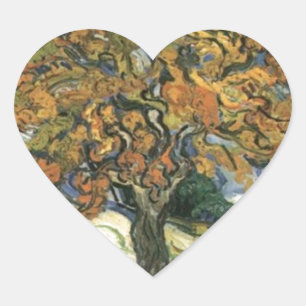 Mulberry Tree von van Gogh Herz-Aufkleber