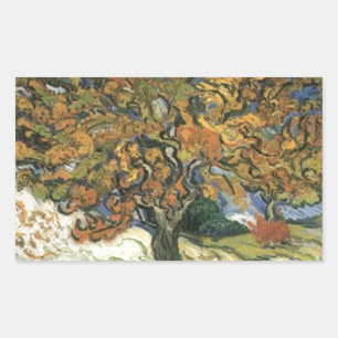 Mulberry Tree von van Gogh Rechteckiger Aufkleber